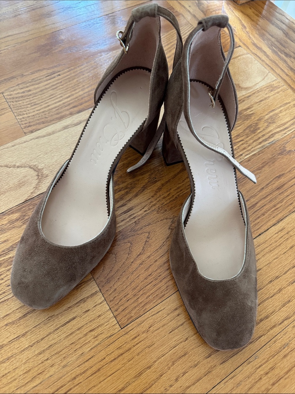 J. Crew Brown Suede Ankle-Strap Block Heels